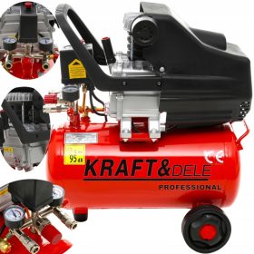   Kraft&Dele KD400 oljni kompresor 24 l 8 bar + Kraft&Dele RST rokavice velikost 10 - XL 1 par