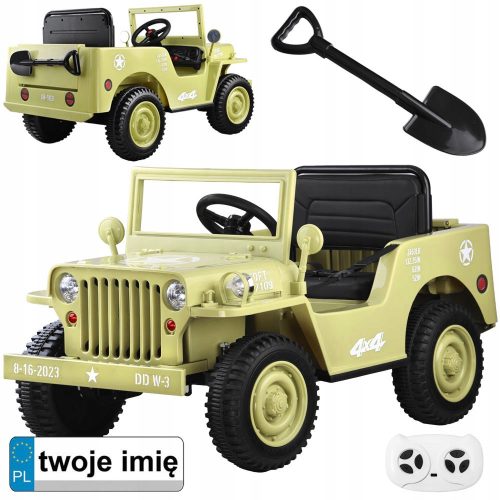 Optimized Name: Vojaški avto na akumulator Willys + pilot PA0263 z brezovim odtenkom, Jokomisiada

Optimized Description: Vojaški terenski avto na akumulator Willys je idealna igrača za vse otroke, ki