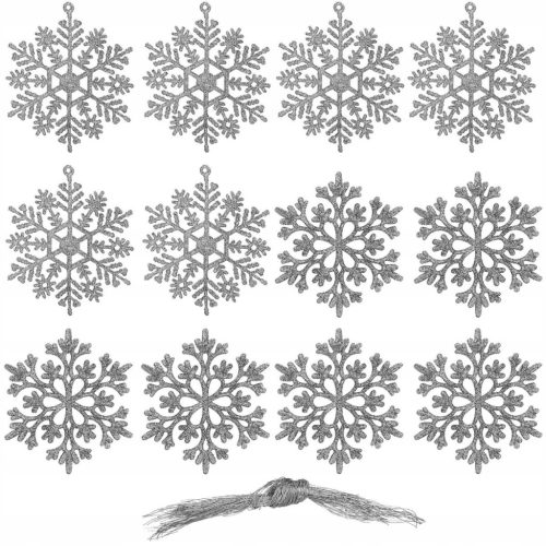 Okrašeni Božični Komplet Kroglic in Snežink 10 cm x12