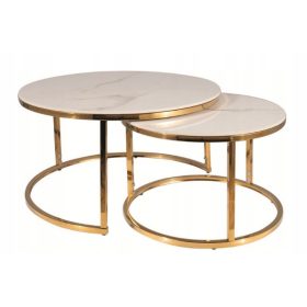 Kavna mizica Portafino A - učinek belega marmorja/zlata