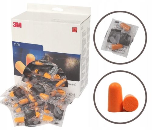 3M 1100 protihrupni čepki za ušesa - Komplet 100 parov
