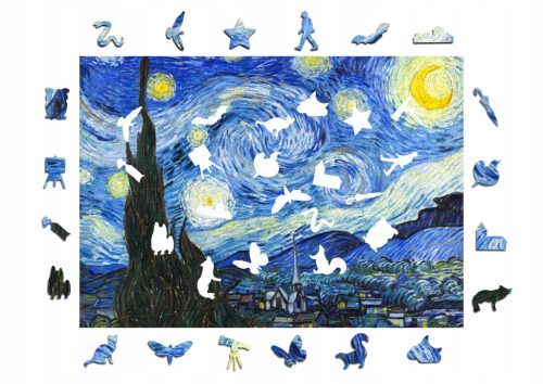  Lesena sestavljanka A3 van Gogh Zvezdna noč 300 kosov