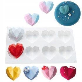   Forma za muffine srca | Silikonska forma za muffine v obliki srčkov, primerna za pripravo različnih sladic. Glavne prednosti silikonskih oblik vključujejo odpornost na visoke in nizke temperature ter 