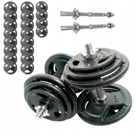 CAST IRON Dumbbells 2x40kg Set plošč 80kg