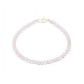 Rožnat kremen zapestnica s fasetiranimi kroglicami 3 mm