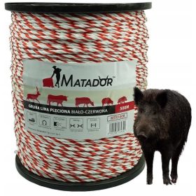   Lina Matador Premium MTR100R za električne ograje za živino, ovce, konje 500m belo-rdeča - upornost 3,6 Ohm/m