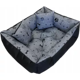    WBM Šivalna ograja za pse črna, odtenki sive 130 cm x 105 cm