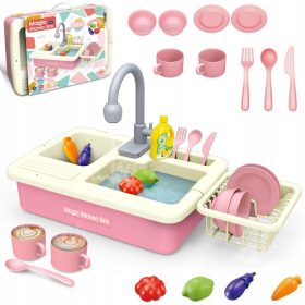   VELIKI OTROŠKI POMIVALNIK S PRIBOROM IN TRAKOM ZA POMIVANJE 25 kosov