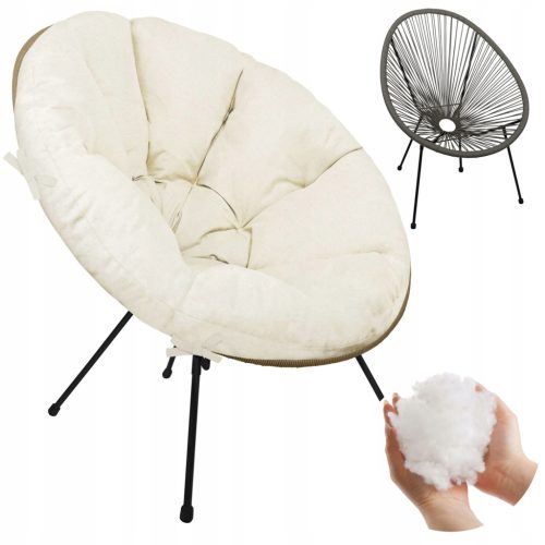 Comfortable garden chair cushion ACAPULCO STRING CHAIR SLOVENIAN COTTON