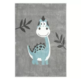 Lima Dinozaver Otroška Preproga 120x170 cm Siva Turkizna