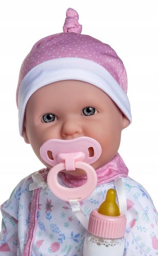 Punčka z mehkim trebuščkom, dudo in stekleničko - La Baby - 40 cm