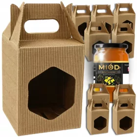   Optimized name: 4Bee Set za 1 med 430 ml iz valovitega kartona s ročajem