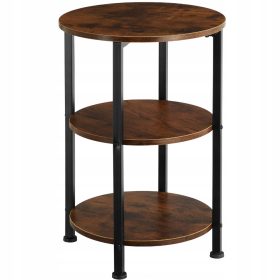    TecTake Colchester miza, okrogla, 40 x 40 x 61 cm, odtenki rjave