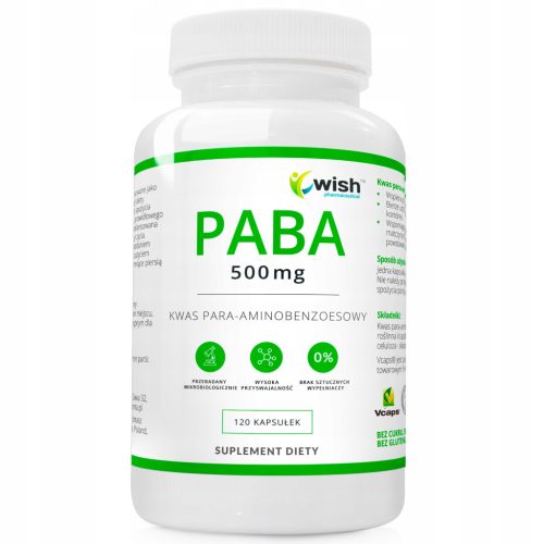 PABA 500mg - Kapsule Za Mladostno Kožo In Lase, Brez GSO, Primerno Za Vegane