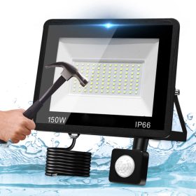   LED reflektor s čutnim gibanjem 150 W IP66 za osvetlitev dvorišča, garaže ali gradbišča. S sodobno tehnologijo SMD LED zagotavlja svetlo hladno belo svetlobo brez segrevanja. Energo varčen z izjemno d