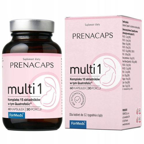 Formeds Prenacaps Multi 1: Vitamini in Minerali za Nosečnice, 60 kapsul