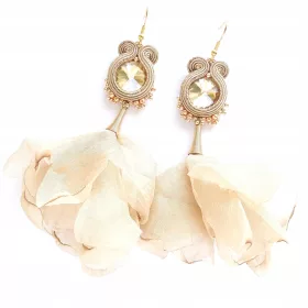    Uhani iz roza zlata, roza zlato, boho poroka, viseča roža, večerna oblačila