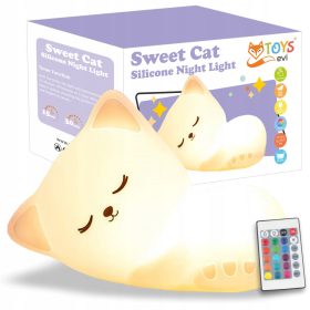   Lučka za otroško noč Sweet Cat - lučka za noč z mehkim silikonom