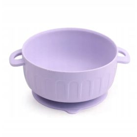   CHI CHI vijolična silikonska skleda za otroke s priseskom in ročaji