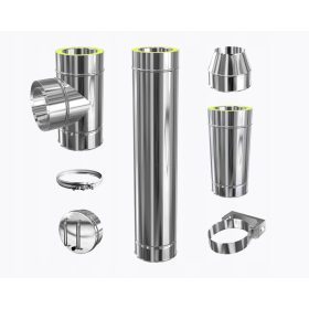   DIMNIK Z DVOJNO STENO, IZOLIRAN, PREMER 150, TOPLOTNO ODPORNA, 2m