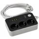 Podaljšek z električno listo 3 m, 3 vtičnice + 3x USB 2x Micro USB, črna