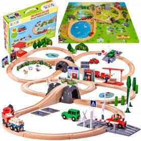   DORIS ELEKTRIČNA ŽELEZNIŠKA KOLESIČNA BATERIJA ZA VLAK - VELIKI KOMPLET Z VOZIČKI IN 99 DELI