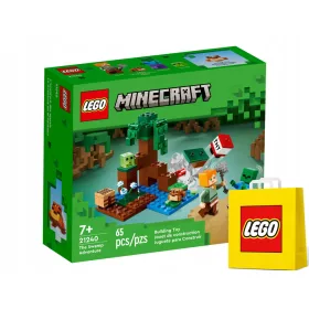   LEGO Minecraft Močvirje 3215125 LEGO MAINECRAFT 21240 ZOMBIE MINECRAFT SWAMPS ADVENTURE + LEGO papirnata vrečka 6315786 rumena 24x8x18 cm