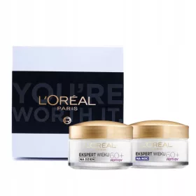   L'Oreal Paris Expert za starost 60+ set: dnevna krema proti gubam s peptidi in oljem kamelije ter obnovitvena nočna krema
