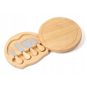   Bambusova servirna deska za sir in predjedi s priborom set nožev