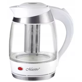    Maestro MR-065 električni grelnik vode 1,8 l 2200W Stekleni infuzor Bel