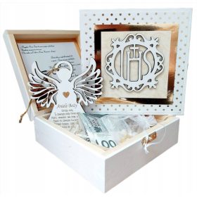  BELA ŠKATLA ZA SPOMINKE ob obhajilu ANGEL rožni venec