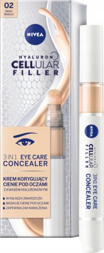 NIVEA Hyaluron Cellular Filler 3v1 krema za korekcijo temnih kolobarjev pod očmi, svetla barva, 4 ml