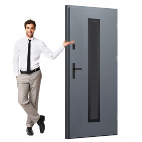 Zunanja jeklena vrata WIKĘD BASIC 2.0 - Črni inox