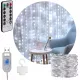 SVETLOBNA ZAVESA 300 LED LUČKE USB GIRLANDA 3x3m HLADNO BELA