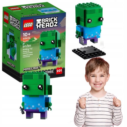 LEGO FIGURICA BRICKHEAZ IZ MINECRAFT ZOMBIE, EDINSTVENA DEKORACIJA, IDEALEN DARILNIK!