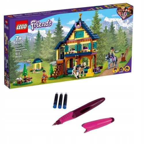 LEGO Friends 41683 Gozdni center za jahanje + Modri kemični svinčnik