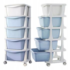   Plastična regalna košara za igrače Ecarla 98 x 36 cm, večbarvna