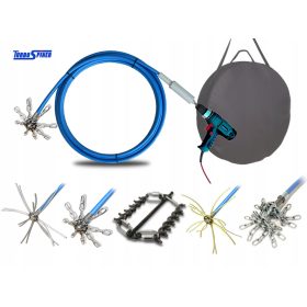   TURBOSPINER za čiščenje zelo trdih saj, 5 glav, POLNA GRED, 12 metrov