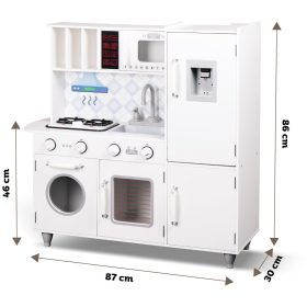   VELIKA OTROŠKA LESNA KUHINJA | Interaktivni otroški štedilnik s kuhinjskimi pripomočki