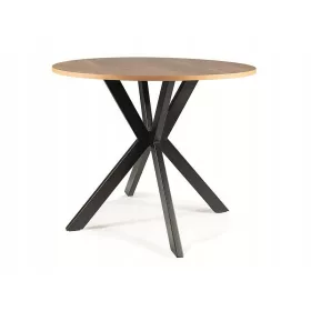 Okrogla jedilna miza TALIA II 90 hrast/črna Signal