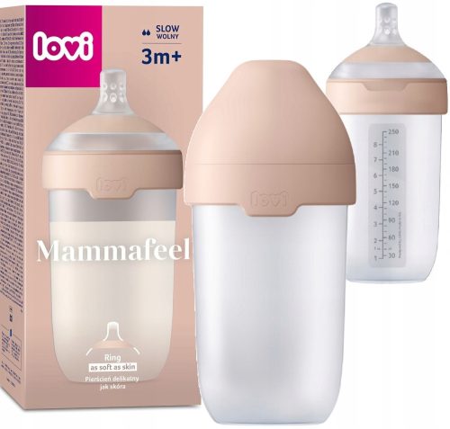 LOVI Mammafeel steklenička za hranjenje 250 ml z dinamičnim cucljem
