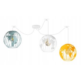 Stropna svetilka Globus Multicolor E27, 3 večbarvna krogle