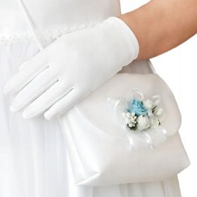 Elegantna torbica za prvo obhajilo s cvetlično dekoracijo