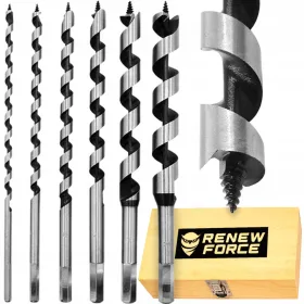   Lesni svedri 230MM komplet svedrov 6-25 mm + lesena škatla - Darilni set za ljubitelje lesa