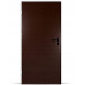   Kovinska vrata zunanja URAN+ 90 cm - Tehnično izolacijska, Rjava, Levo odpiranje