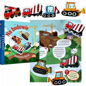  SENZORIČNA KNJIGA Z DREVESNIMI FIGURICAMI ZA OTROKE NA GRADBIŠČU
