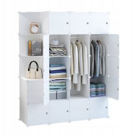   MAXXLLC velika garderobna omara s kapaciteto 147 x 183 x 47 cm v beli barvi