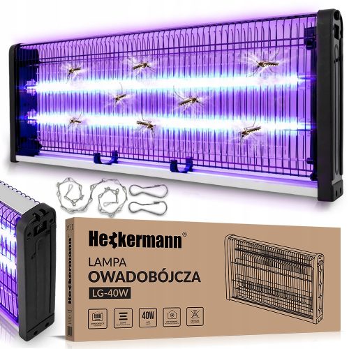 Optimized name: Električna lampa proti komarjem in muham Heckermann 40W LED

Optimized description: 
Električna lampa proti komarjem in muham Heckermann je idealna rešitev za učinkovito odstranjevanje