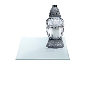 STOJALO ZA SVEČE IZ TRPEŽNEGA STEKLA Z LUSTROM