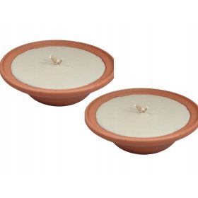   2x SVEČA IZ GLINE - TRADICIONALNA IN ULIETA KERAMIKA, VELIKA